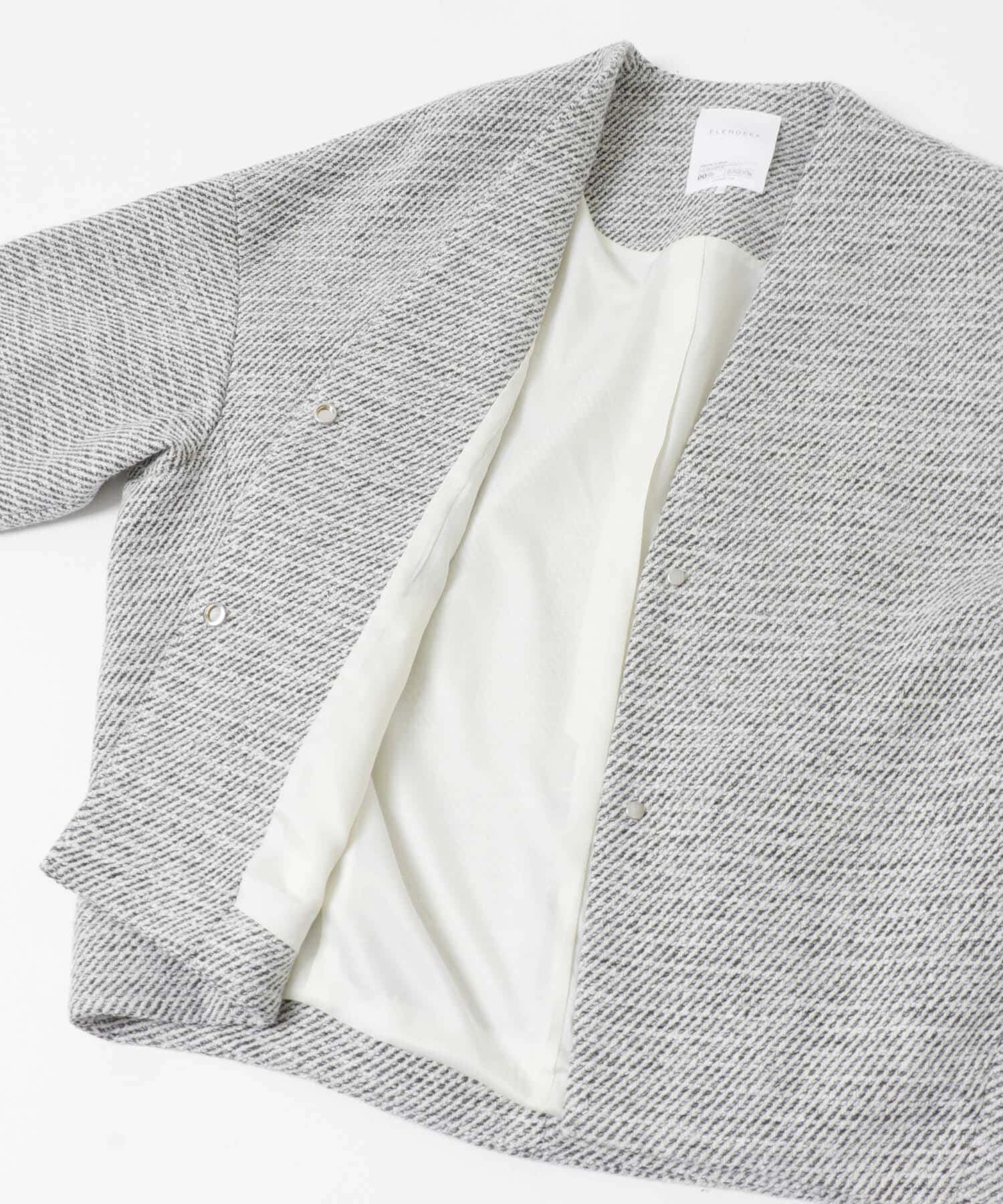 URBAN RESEARCH ROSSO「ELENDEEK　TWEED FORM SHORT COAT」|ノーカラージャケット|