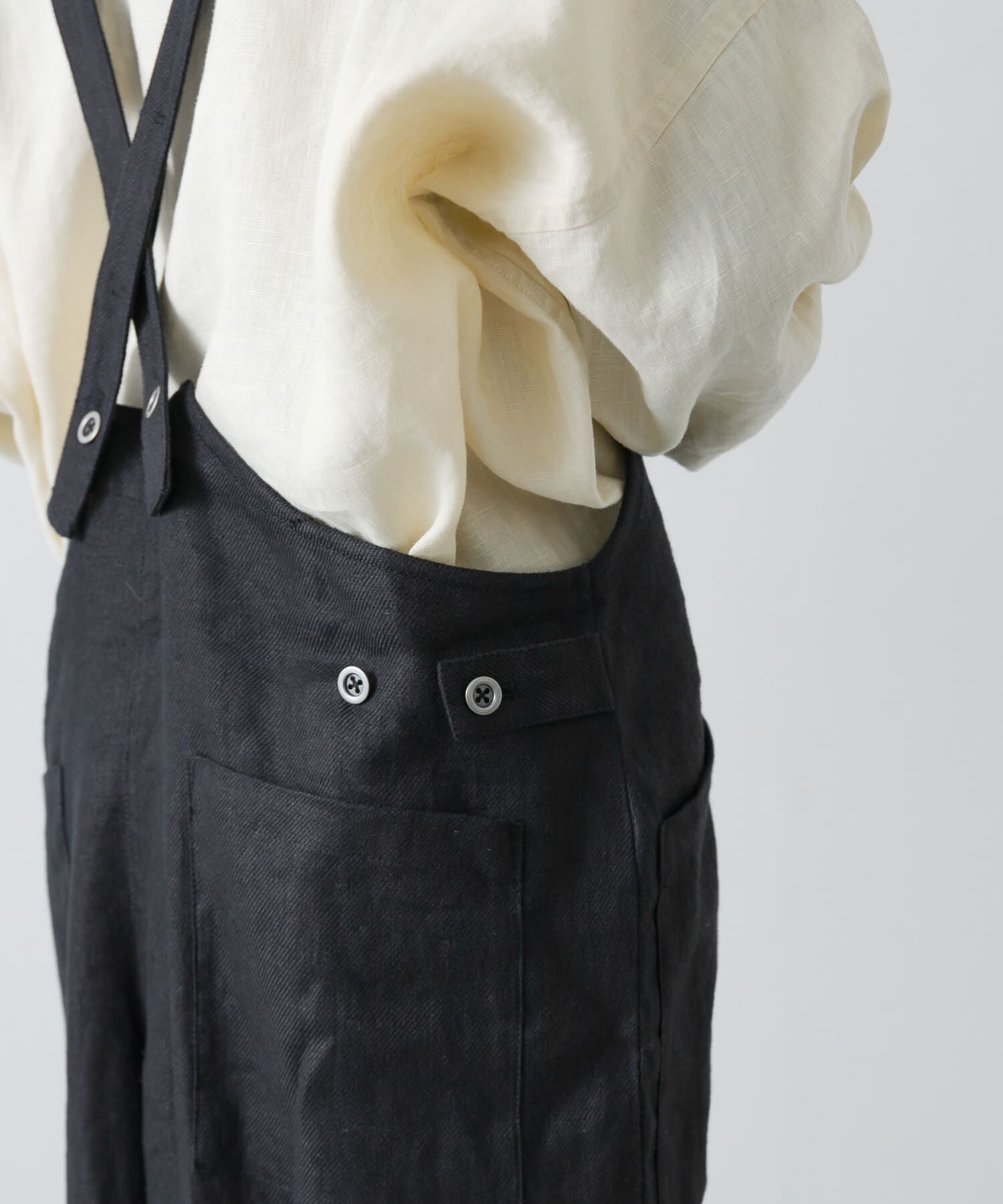 かぐれ「リネンバッククロスサロペット」|スカート|