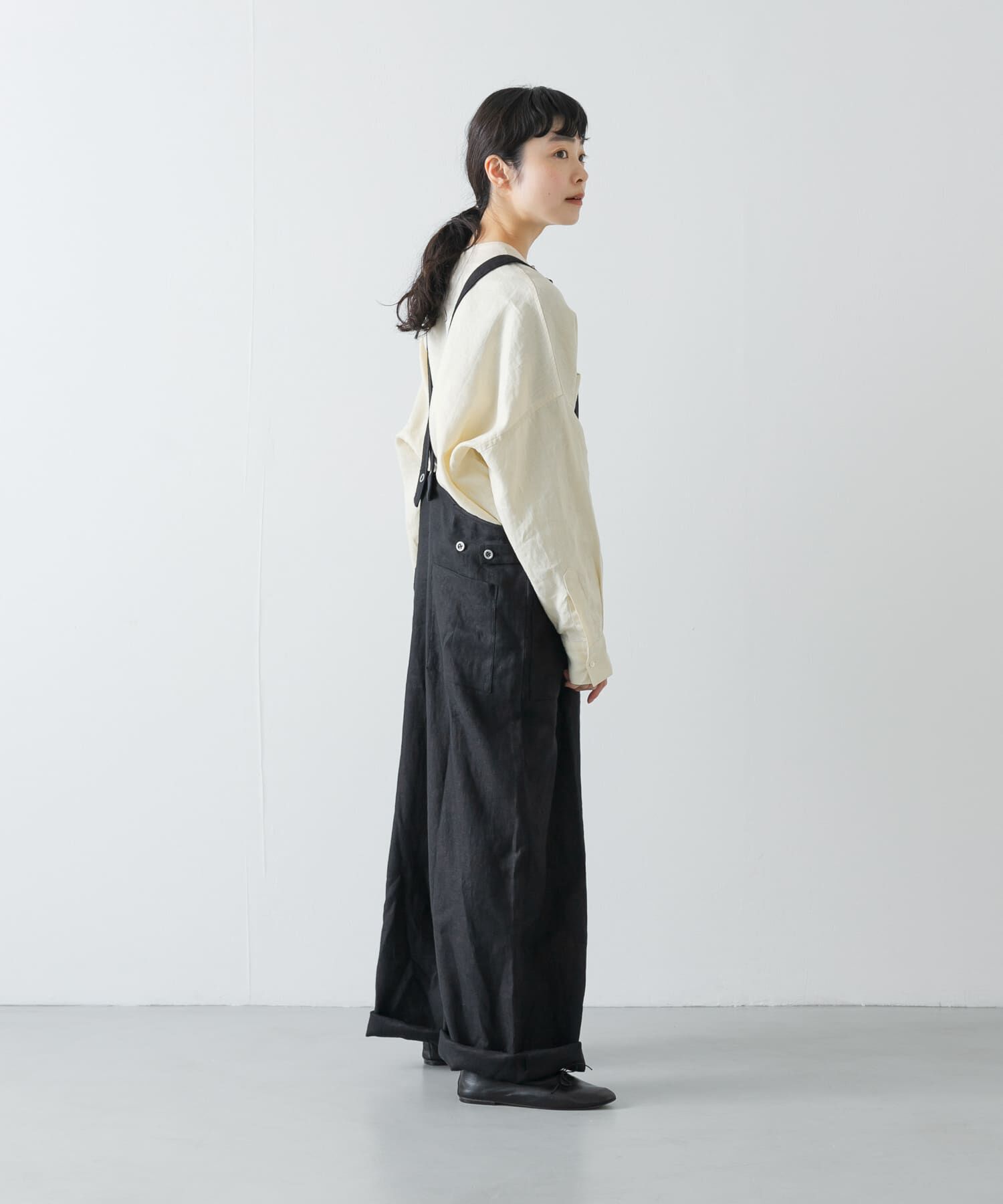 かぐれ「リネンバッククロスサロペット」|スカート|