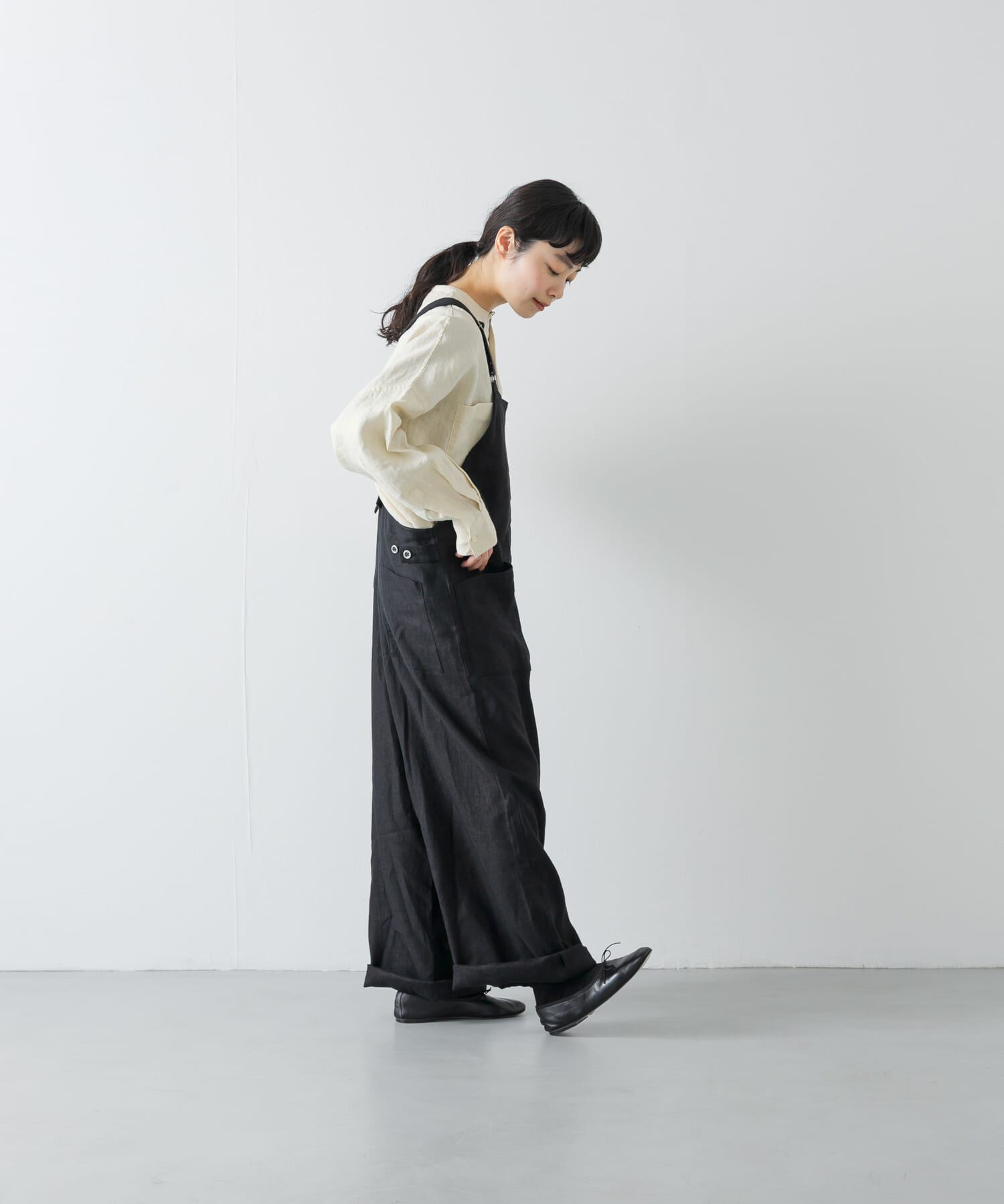 かぐれ「リネンバッククロスサロペット」|スカート|