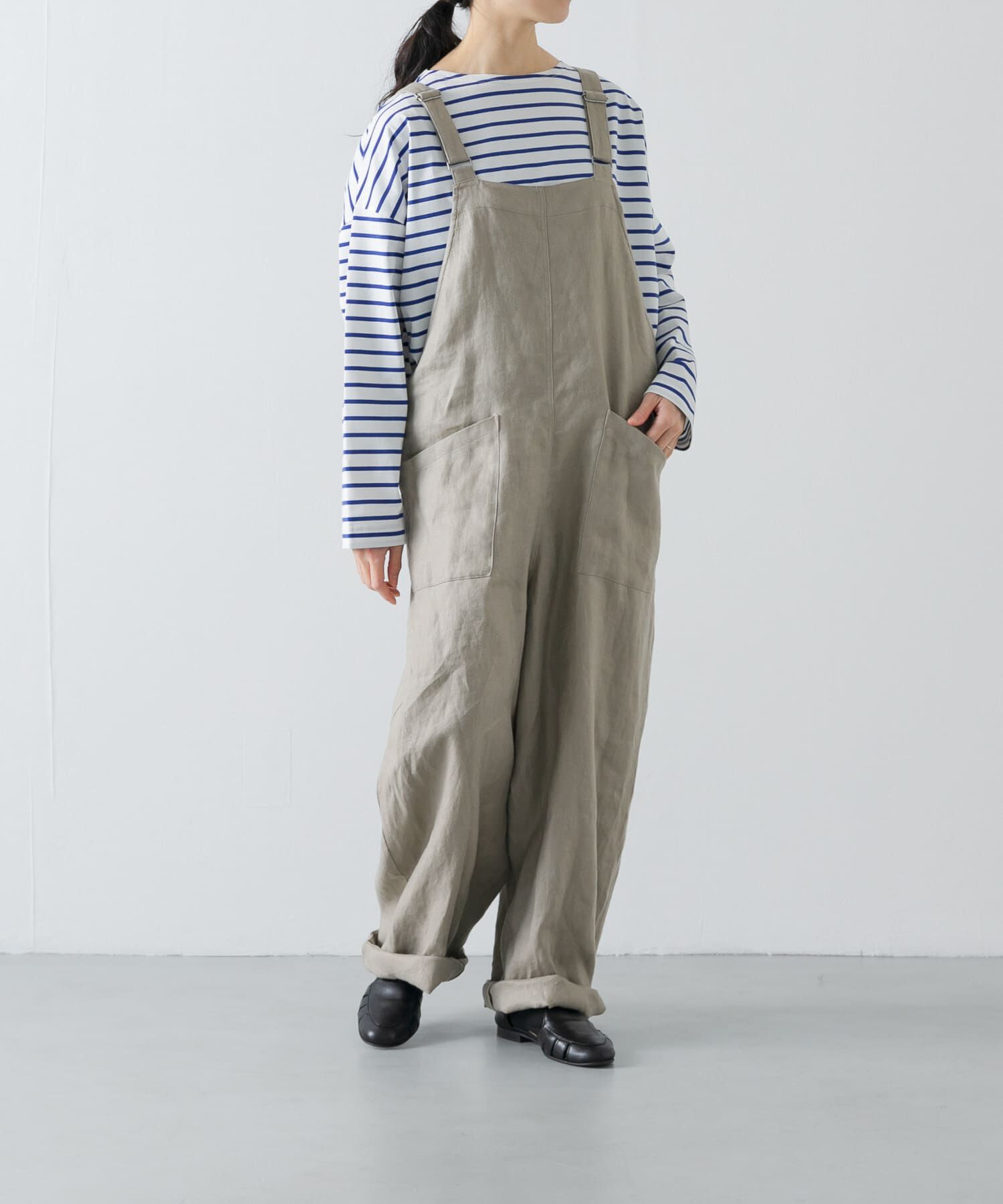 かぐれ「リネンバッククロスサロペット」|スカート|