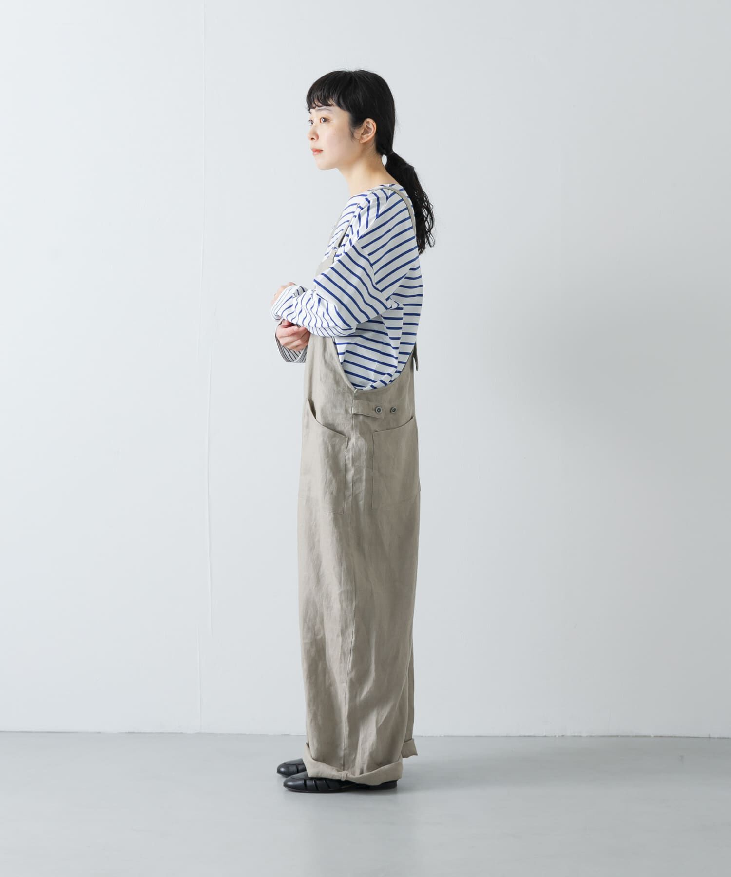 かぐれ「リネンバッククロスサロペット」|スカート|