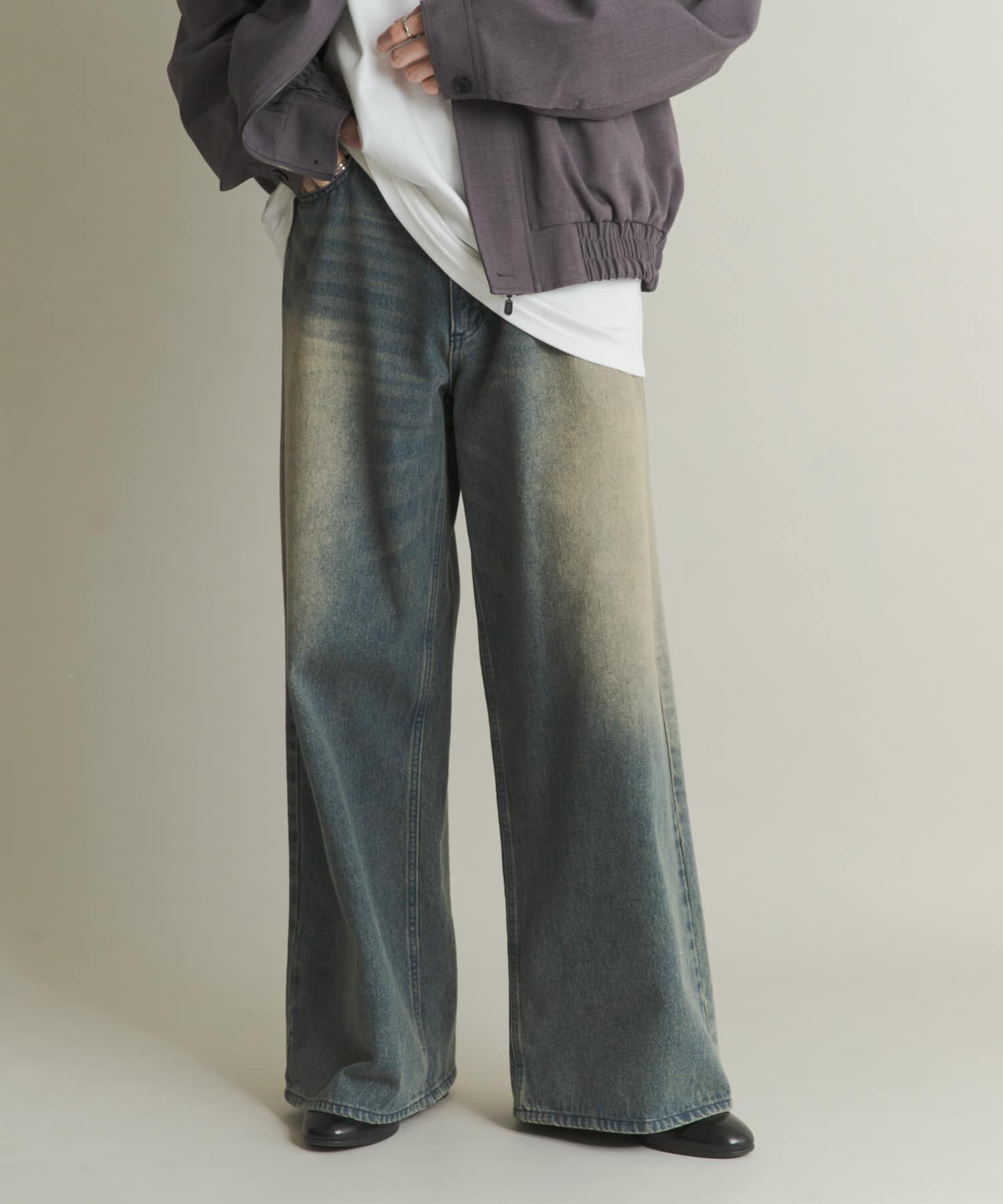 SENSE OF PLACE by URBAN RESEARCH「ヴィンテージライクデニムワイドパンツ」|デニム|