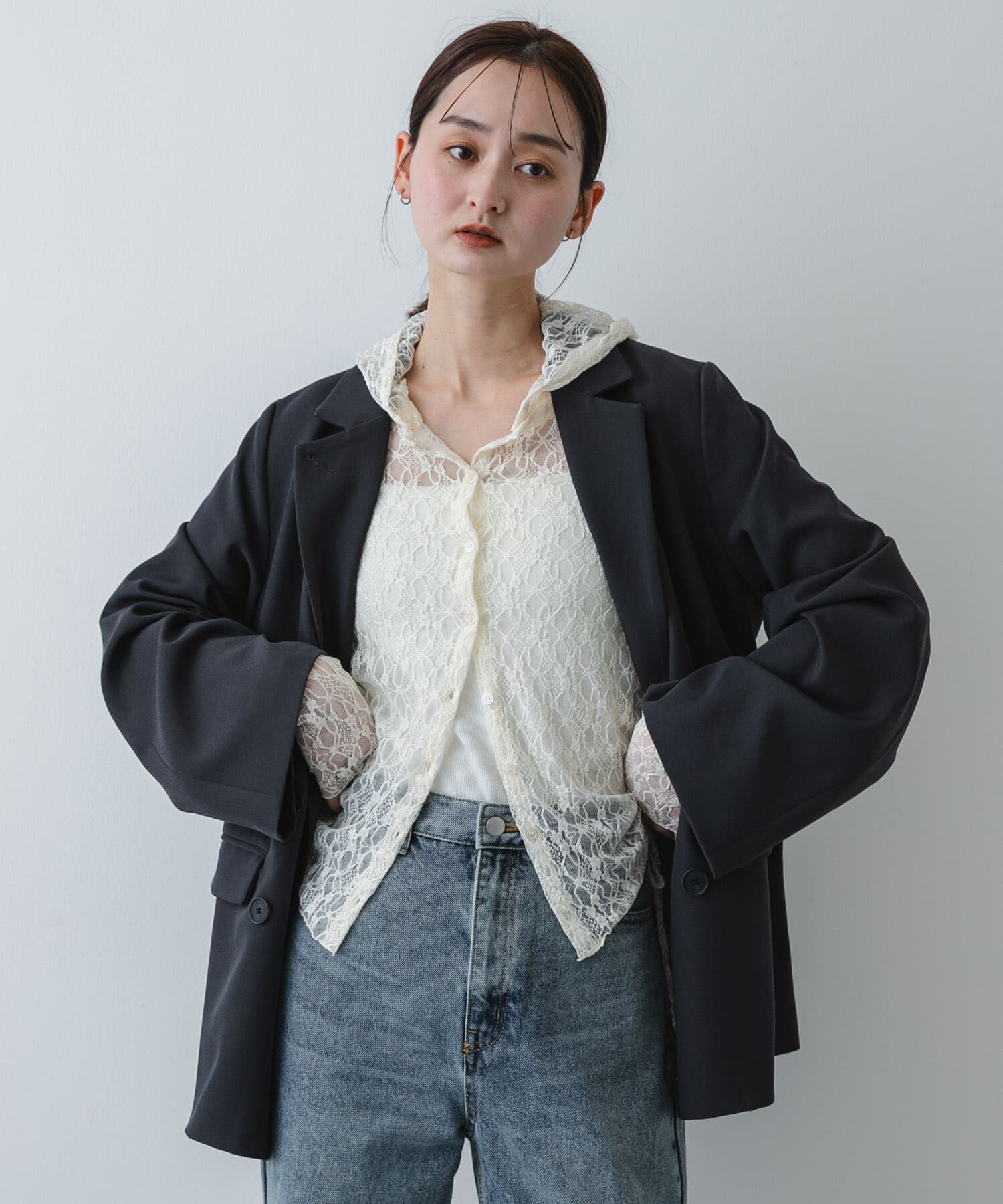 SENSE OF PLACE by URBAN RESEARCH「『洗濯可』フーディレースカットトップ」|その他|