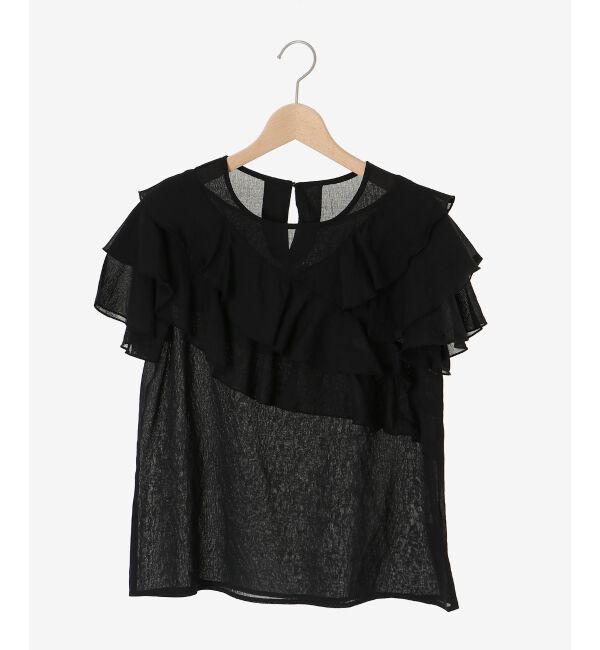 le.coeur blanc「《手洗い可能》ティアードフリルスリーブブラウス」|シャツ・ブラウス|