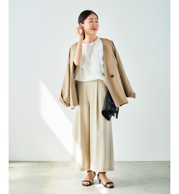 le.coeur blanc「《手洗い可能》ティアードフリルスリーブブラウス」|シャツ・ブラウス|