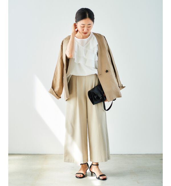 le.coeur blanc「《手洗い可能》ティアードフリルスリーブブラウス」|シャツ・ブラウス|