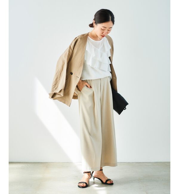 le.coeur blanc「《手洗い可能》ティアードフリルスリーブブラウス」|シャツ・ブラウス|