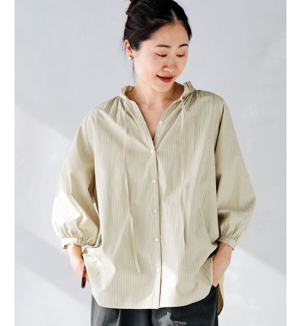 le.coeur blanc「フリルカラーボリュームスリーブブラウス」|シャツ・ブラウス|