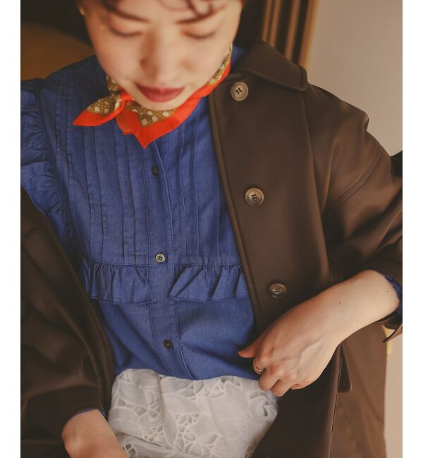  「デニムフリルブラウス」|シャツ・ブラウス|