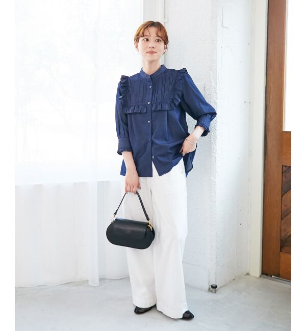  「デニムフリルブラウス」|シャツ・ブラウス|