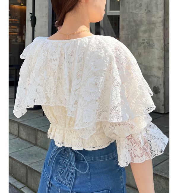 MAJESTICLEGON「クロップドフリルブラウス」|シャツ・ブラウス|