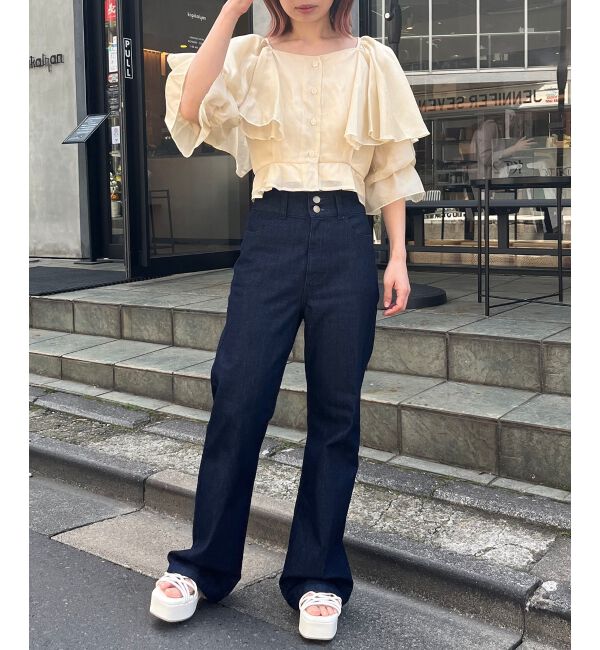 MAJESTICLEGON「クロップドフリルブラウス」|シャツ・ブラウス|