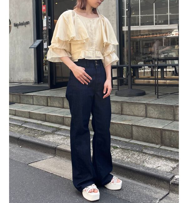 MAJESTICLEGON「クロップドフリルブラウス」|シャツ・ブラウス|