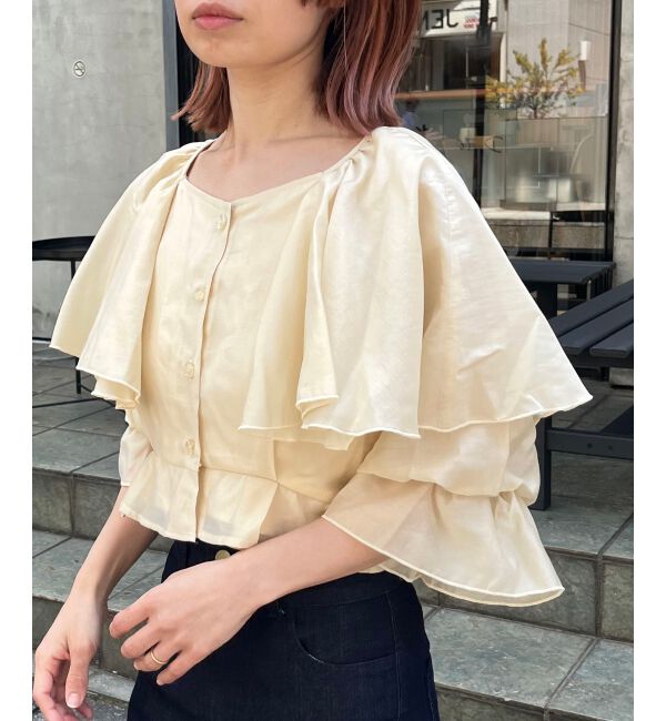 MAJESTICLEGON「クロップドフリルブラウス」|シャツ・ブラウス|