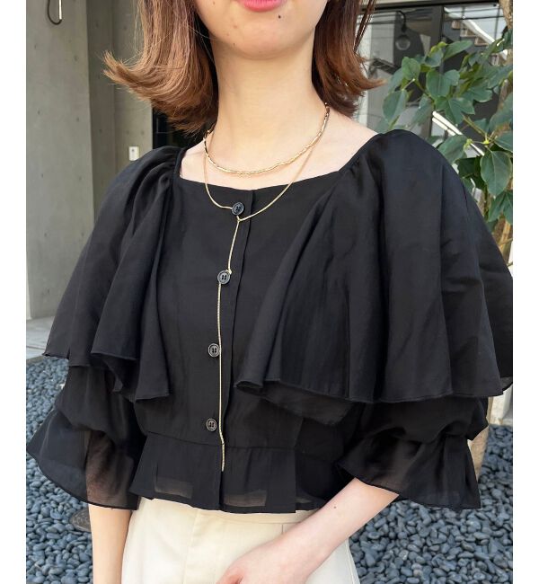 MAJESTICLEGON「クロップドフリルブラウス」|シャツ・ブラウス|