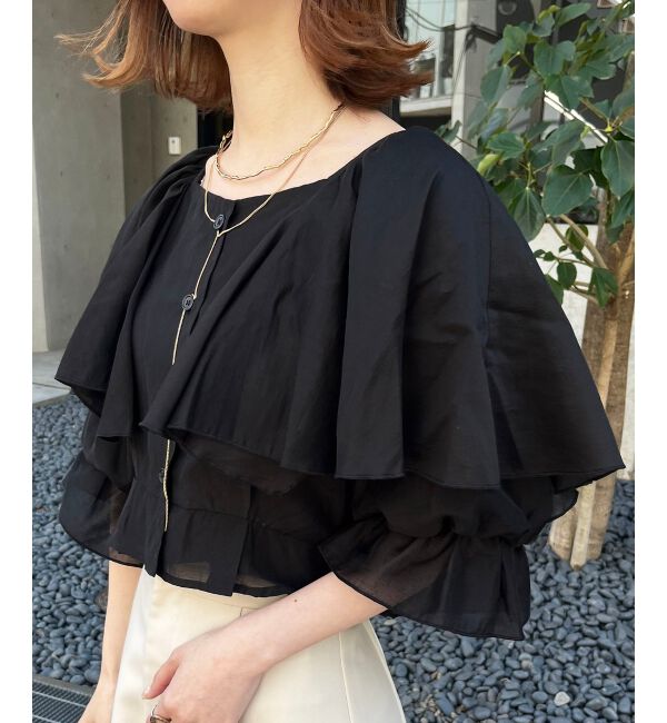MAJESTICLEGON「クロップドフリルブラウス」|シャツ・ブラウス|