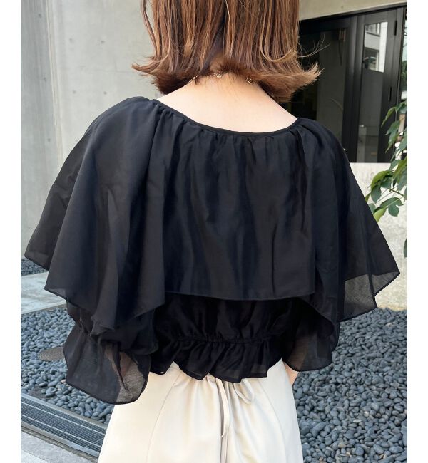 MAJESTICLEGON「クロップドフリルブラウス」|シャツ・ブラウス|