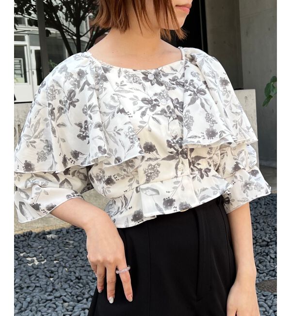 MAJESTICLEGON「クロップドフリルブラウス」|シャツ・ブラウス|