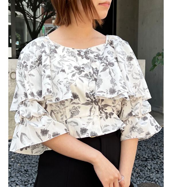 MAJESTICLEGON「クロップドフリルブラウス」|シャツ・ブラウス|