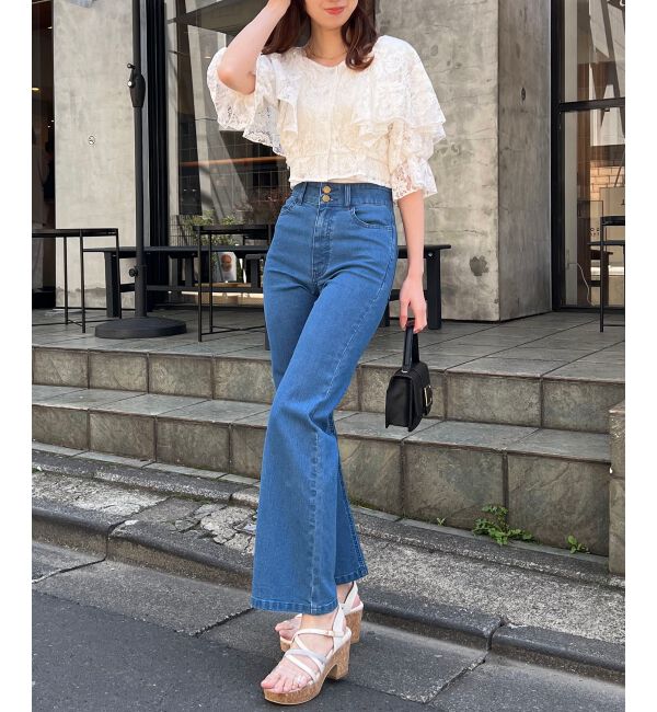 MAJESTICLEGON「クロップドフリルブラウス」|シャツ・ブラウス|