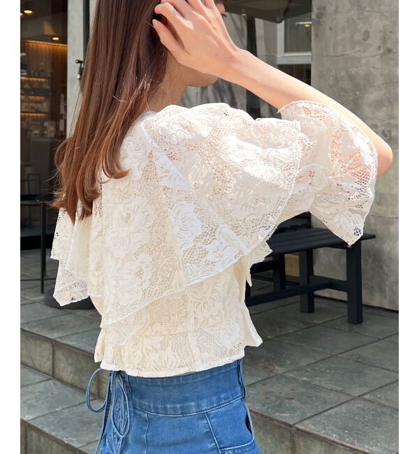 MAJESTICLEGON「クロップドフリルブラウス」|シャツ・ブラウス|