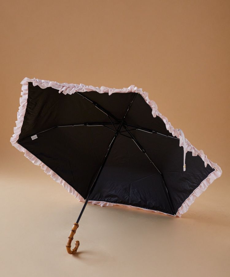 Maison de FLEUR「遮光&UV CUT フリル折りたたみ傘」|傘|