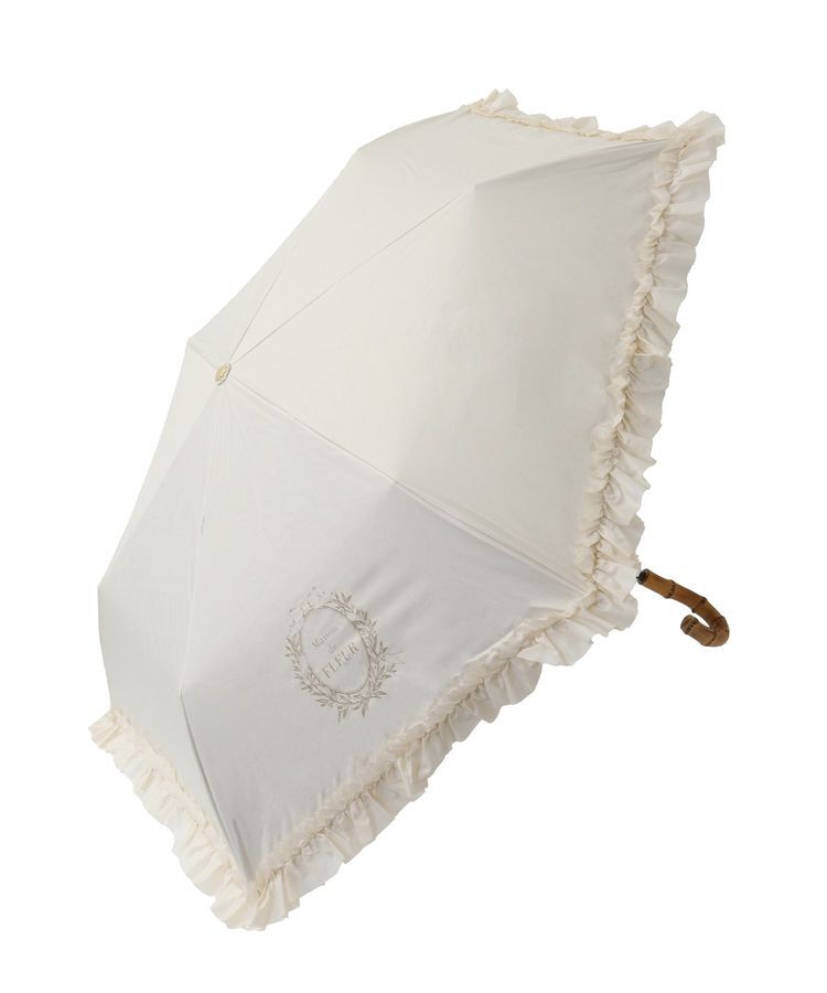 Maison de FLEUR「遮光&UV CUT フリル折りたたみ傘」|傘|