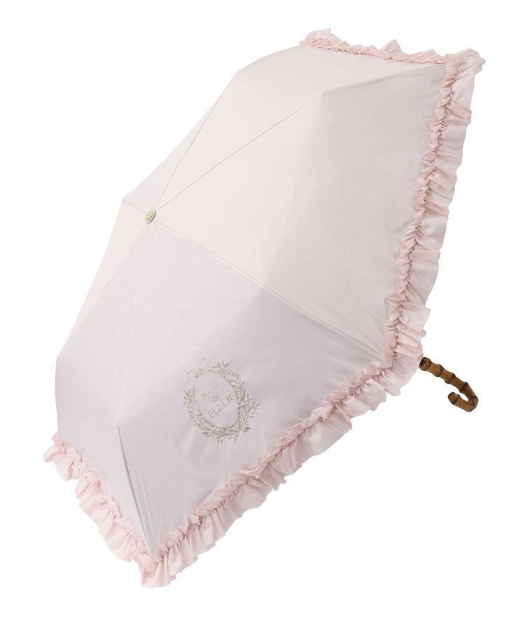 Maison de FLEUR「遮光&UV CUT フリル折りたたみ傘」|傘|
