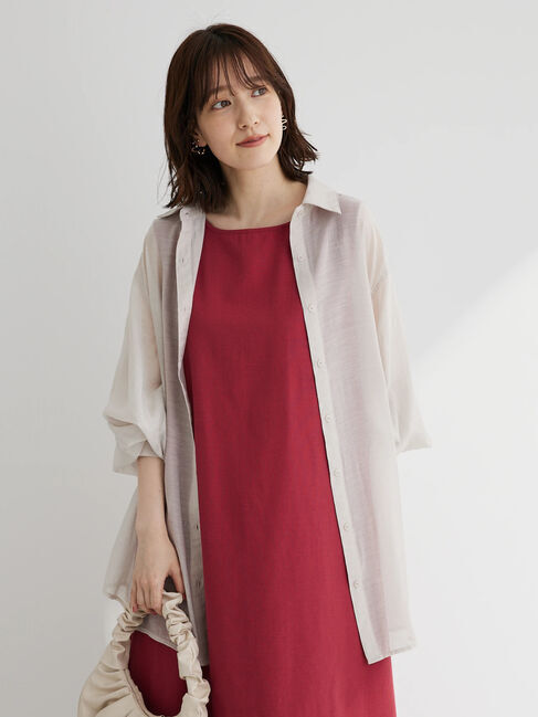 Green Parks「・ELENCARE　DUE　シアーシャツチュニック」|チュニック|ライトグレー