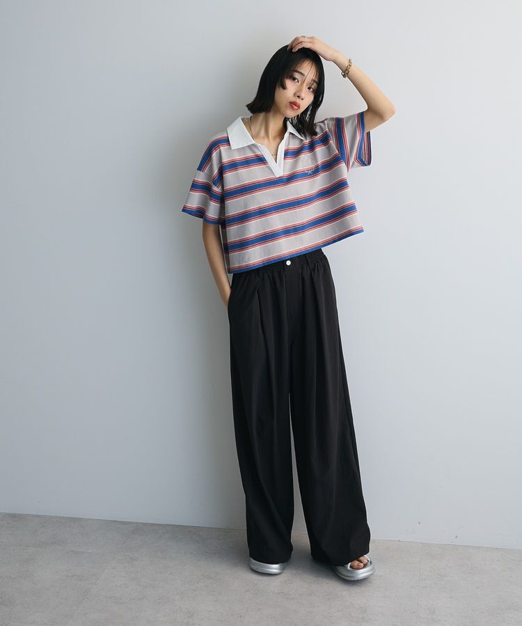 AnriettMusee「エムブレム刺繍ショートボーダーカットソー」|Tシャツ・カットソー|