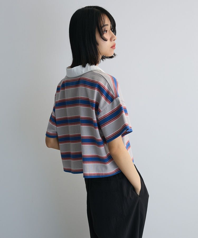 AnriettMusee「エムブレム刺繍ショートボーダーカットソー」|Tシャツ・カットソー|