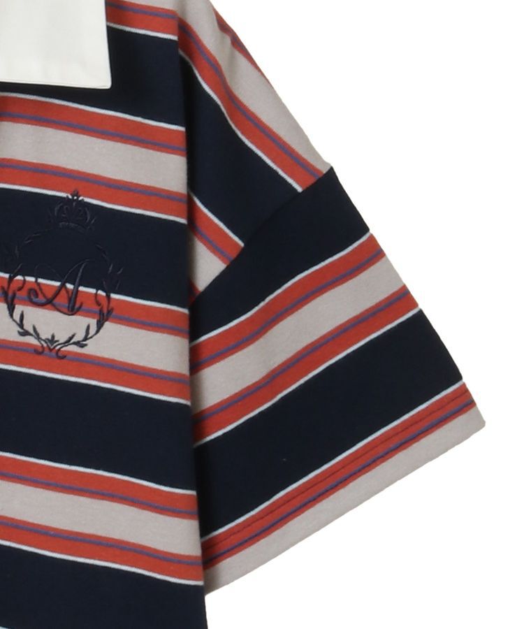 AnriettMusee「エムブレム刺繍ショートボーダーカットソー」|Tシャツ・カットソー|