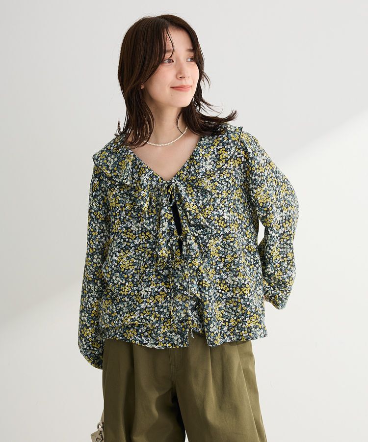 Green Parks「花柄フリルブラウス」|シャツ・ブラウス|