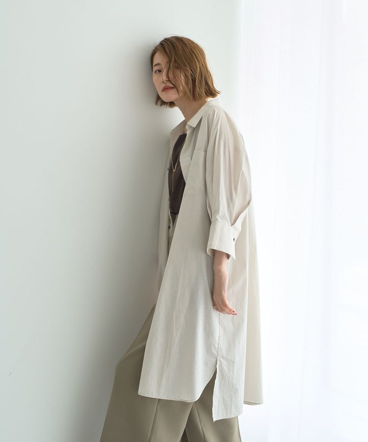 YECCA VECCA「ペーパータッチロングシャツ」|シャツ・ブラウス|