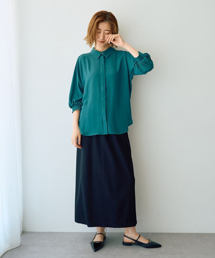 YECCA VECCA「ラインプリーツスリーブシャツ」|シャツ・ブラウス|