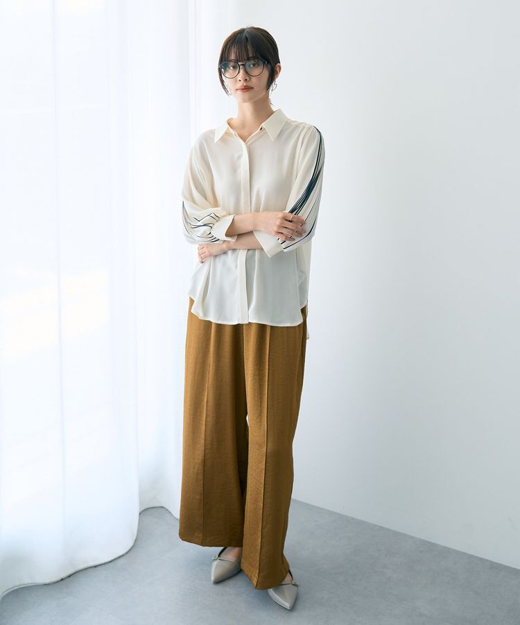 YECCA VECCA「ラインプリーツスリーブシャツ」|シャツ・ブラウス|