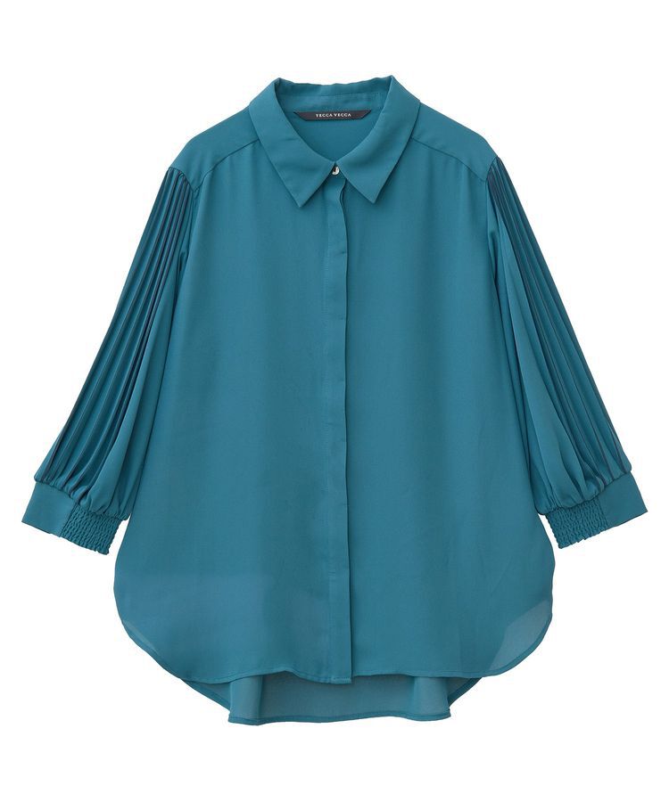 YECCA VECCA「ラインプリーツスリーブシャツ」|シャツ・ブラウス|