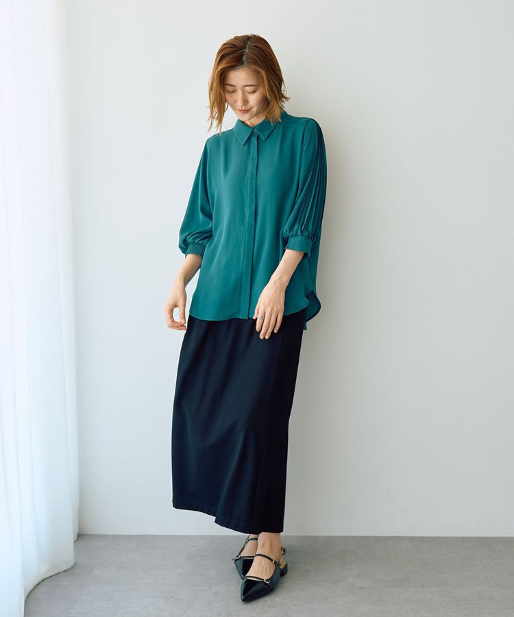 YECCA VECCA「ラインプリーツスリーブシャツ」|シャツ・ブラウス|