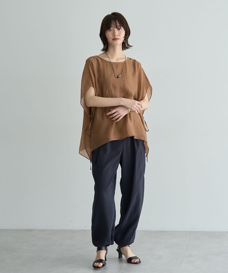 YECCA VECCA「サイドリボンシアーレイヤードプルオーバー」|Tシャツ・カットソー|