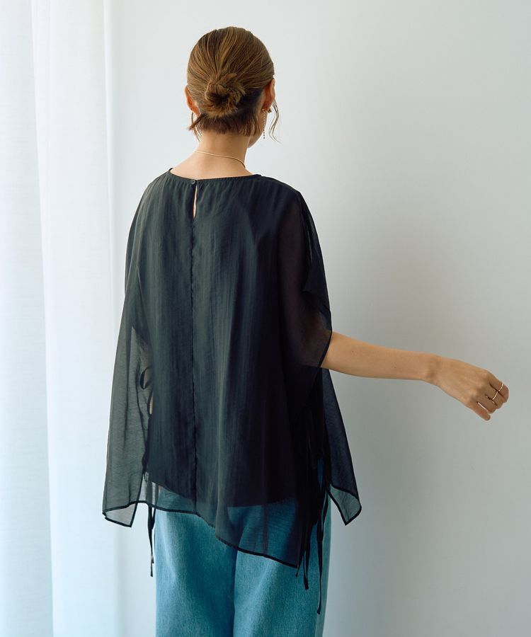 YECCA VECCA「サイドリボンシアーレイヤードプルオーバー」|Tシャツ・カットソー|