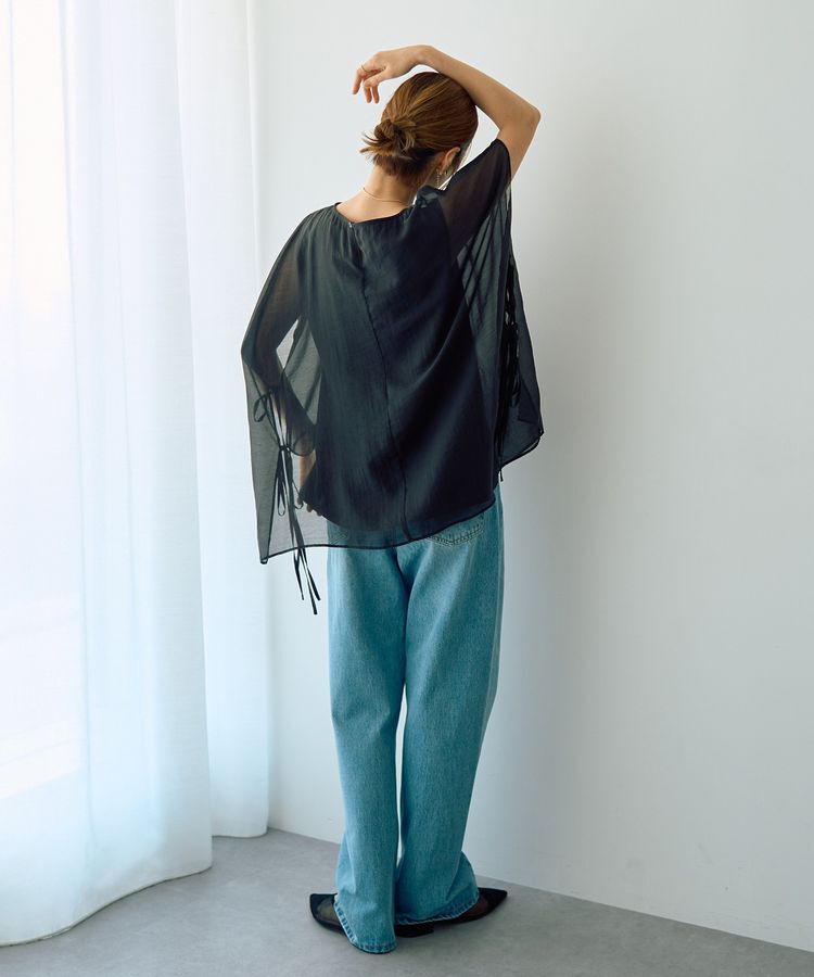 YECCA VECCA「サイドリボンシアーレイヤードプルオーバー」|Tシャツ・カットソー|