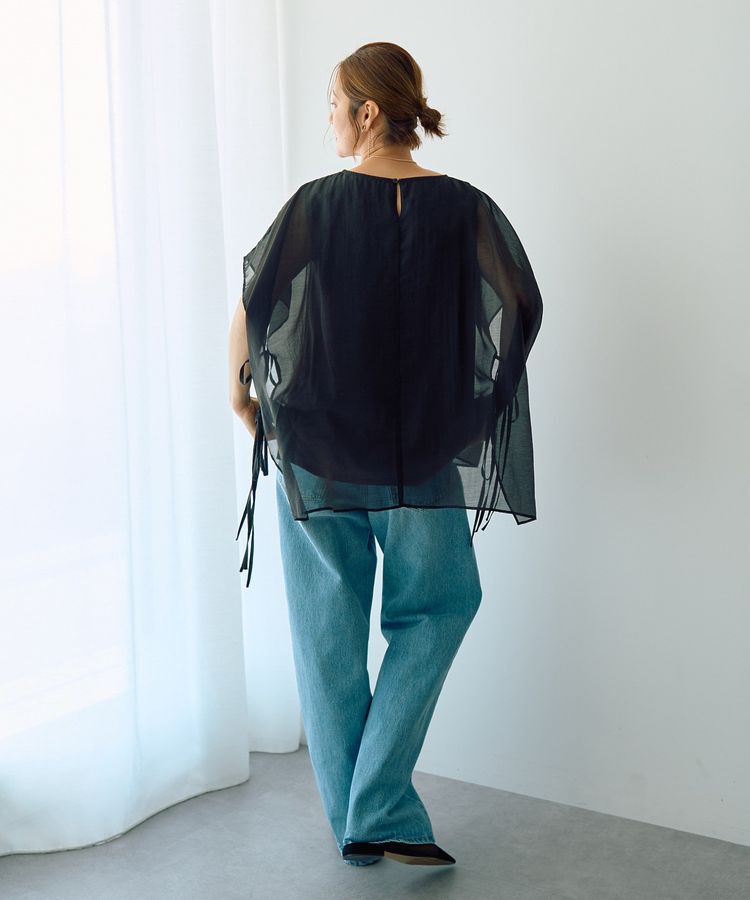 YECCA VECCA「サイドリボンシアーレイヤードプルオーバー」|Tシャツ・カットソー|