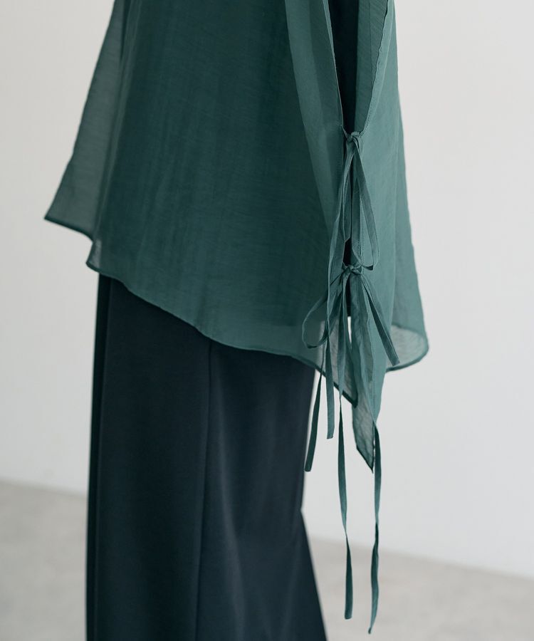 YECCA VECCA「サイドリボンシアーレイヤードプルオーバー」|Tシャツ・カットソー|