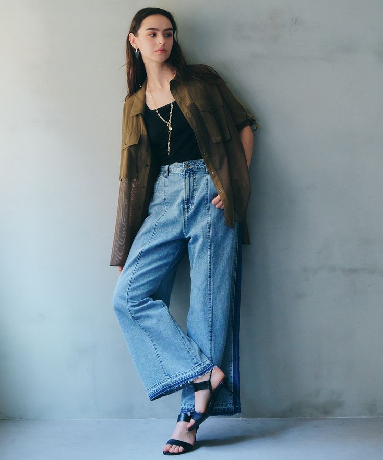 Editt by YECCA VECCA「メッシュMIXデザインシャツ②」|シャツ・ブラウス|