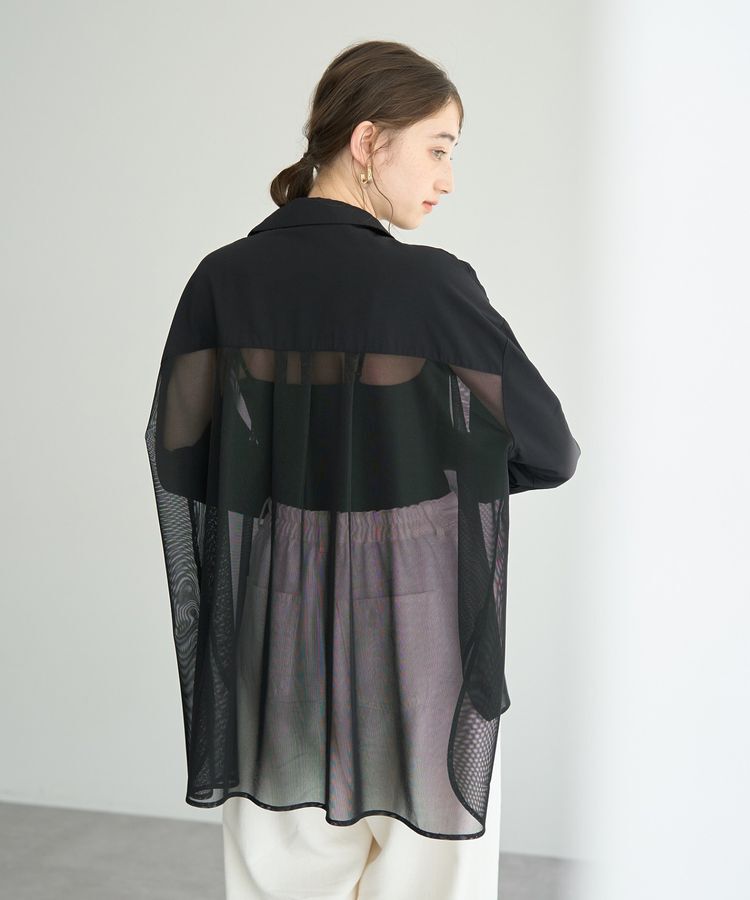 Editt by YECCA VECCA「メッシュMIXデザインシャツ②」|シャツ・ブラウス|