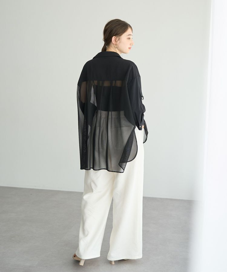 Editt by YECCA VECCA「メッシュMIXデザインシャツ②」|シャツ・ブラウス|