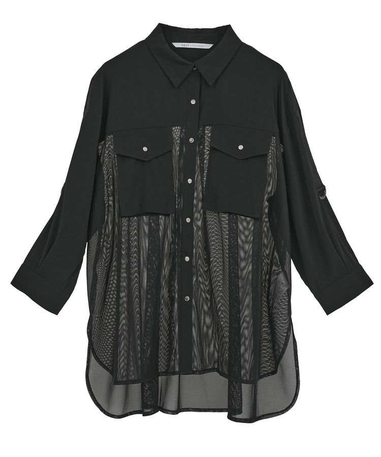 Editt by YECCA VECCA「メッシュMIXデザインシャツ②」|シャツ・ブラウス|