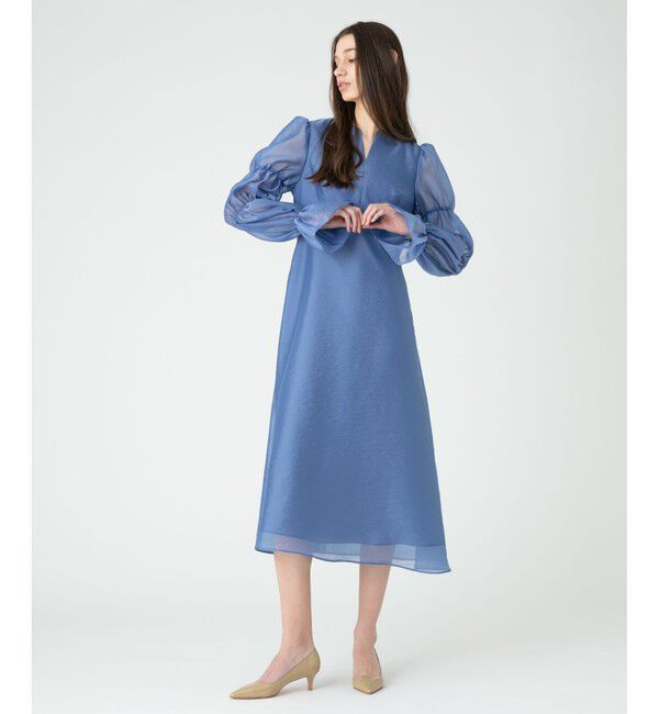 LOULOU WILLOUGHBY「【LOULOU WILLOUGHBY】ギャザーシフォンスリーブワンピース」|ワンピース|