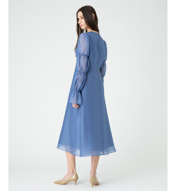 LOULOU WILLOUGHBY「【LOULOU WILLOUGHBY】ギャザーシフォンスリーブワンピース」|ワンピース|